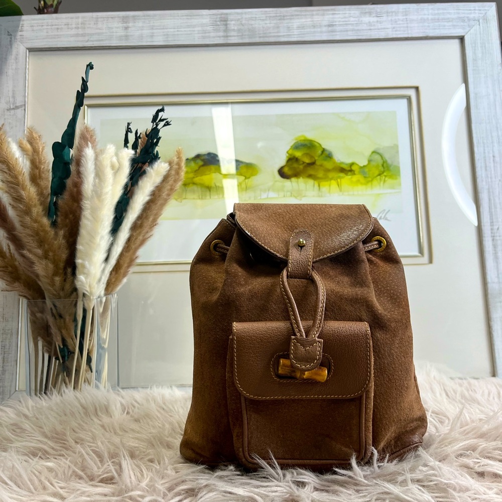 Vintage Gucci Bamboo Leather Mini Backpack